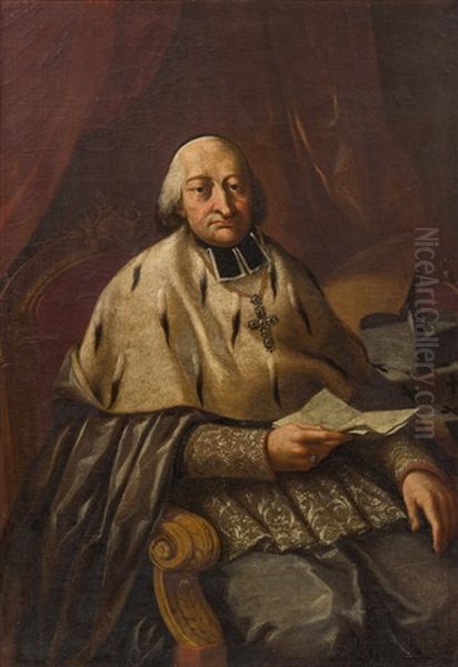 Thomas Johann Kaspar Graf Von Thun-hohenstein Oil Painting by Josef Bergler the Younger