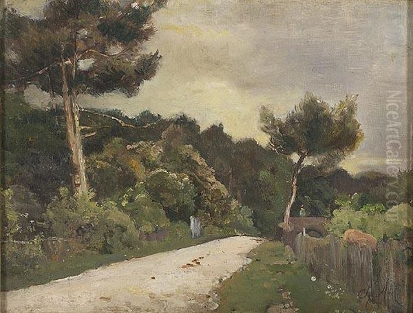 Landscape With Road. Oil Painting by George Charles Aid