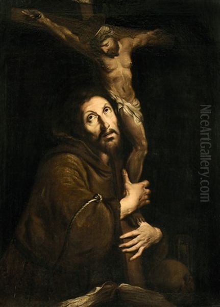 Hl. Franz Von Assisi Oil Painting by Johann Georg Bergmuller