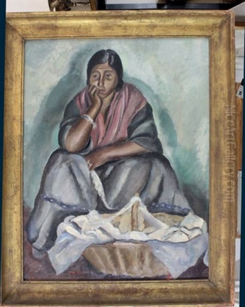 La Marchande Indienne Oil Painting by Jean Bergue