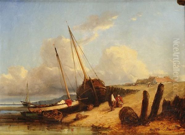 Retour De Peche Oil Painting by Tony-Francois de Bergue