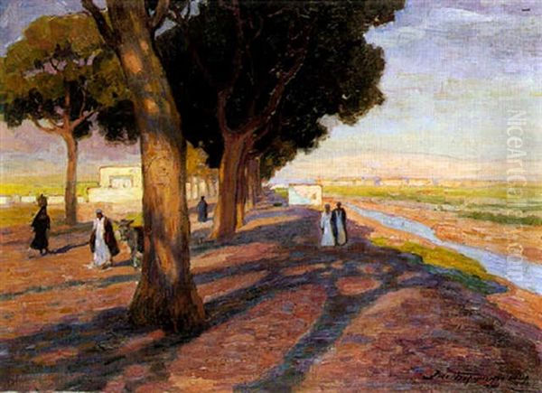 On The Banks Of The Nile Oil Painting by Vasili Yakovlevich Beringer