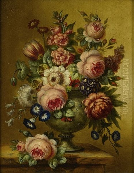 Blumenstillleben (+ Blumenstillleben; Pair) Oil Painting by Antoine Berjon