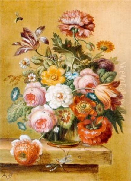 Blumenstillleben Oil Painting by Antoine Berjon