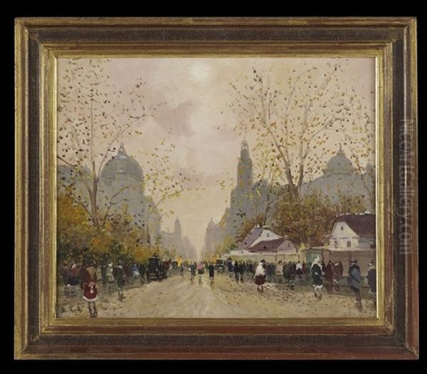 Boulevard Serre Oil Painting by Antal Berkes