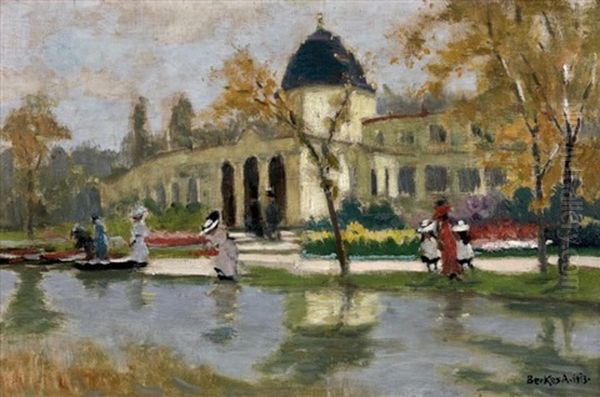 Au Bord De L'eau (vizparti Seta) Oil Painting by Antal Berkes