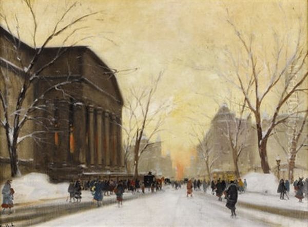 La Madeleine, Paris Oil Painting by Antal Berkes