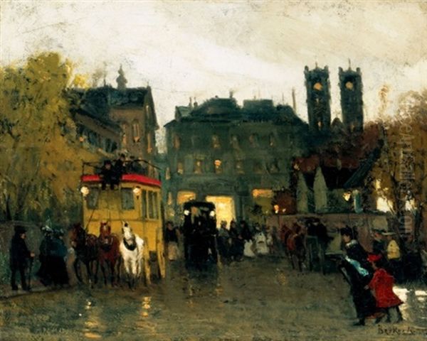 Parizsi Este, 1908 Oil Painting by Antal Berkes