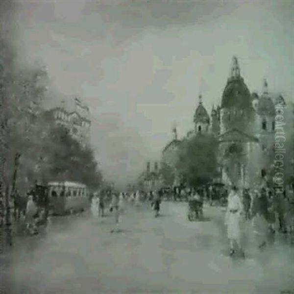 Berlin Oil Painting by Antal Berkes