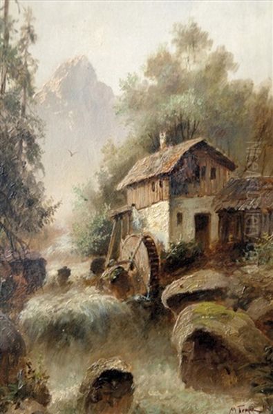 Landscape Oil Painting by Mikhail Andreevitch Berkos