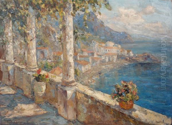 Amalfi Oil Painting by Mikhail Andreevitch Berkos