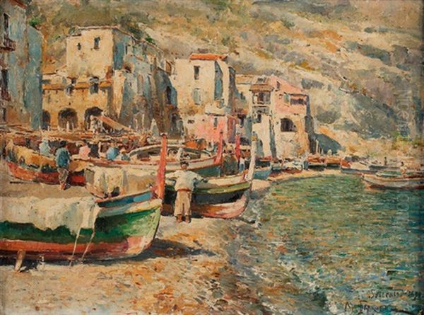 Sorrento Oil Painting by Mikhail Andreevitch Berkos