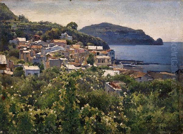 View Of Casamicciola, Naples Oil Painting by Mikhail Andreevitch Berkos