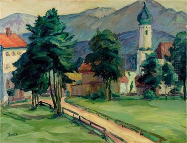 Bayerisches Gebirgsdorf Im Sommer Oil Painting by Rudiger Berlit