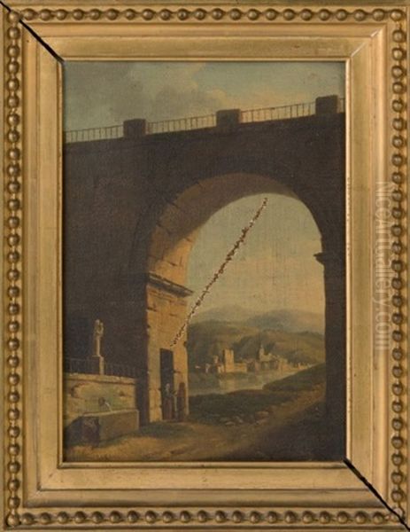 Paysage Avec Porte Monumentale Oil Painting by Jean-Baptiste Berlot