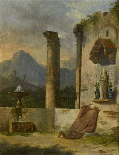 Un Oratoire En Italie Oil Painting by Jean-Baptiste Berlot