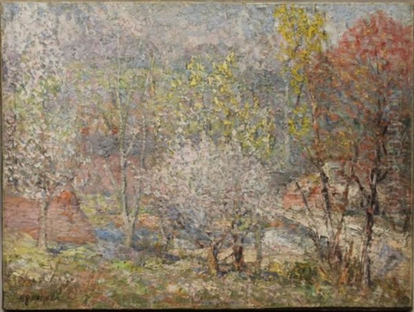 Spring Landscape Oil Painting by Harry G. Berman