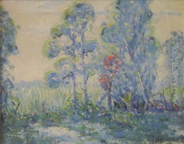 Impressionist Spring Landscape Oil Painting by Harry G. Berman