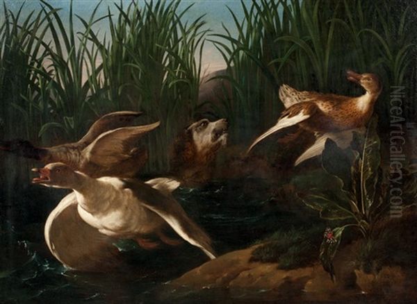 La Chasse Aux Canards Oil Painting by Nicasius Bernaerts