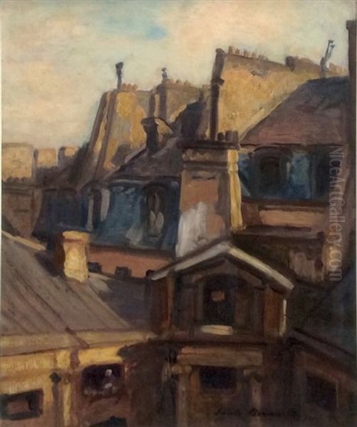 Rooftops Of Paris Oil Painting by Emile Bernard