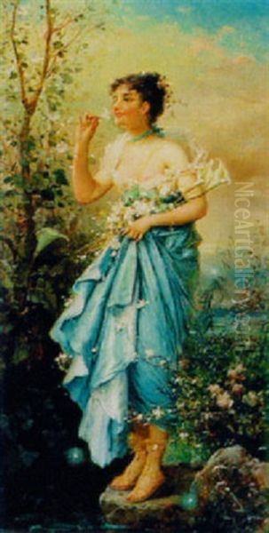 Madchen Mit Lilie Oil Painting by Joseph Bernard