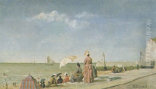 Personages Sur La Plage Oil Painting by Joseph Bernard