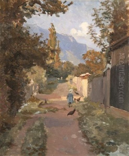 Chemin A Proveysieux Oil Painting by Jules Bernard