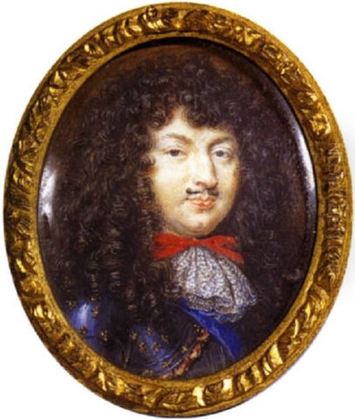 Portrait De Louis Xiv En Armure Fleurdelysee Et Regardant Vers La Droite Oil Painting by Samuel Bernard