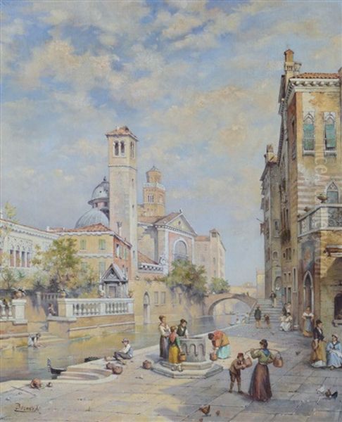 Venezia Oil Painting by Camillo Bernardi