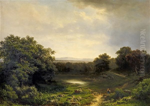 Sommer Im Oberbayerischen Vorgebirge Oil Painting by Joseph Bernardi