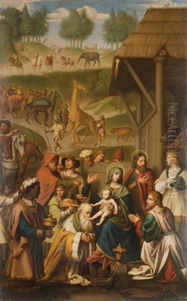 Adoration Of The Magi Oil Painting by  Bernardino da Asola