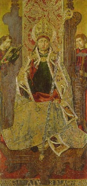 Saint Blaise Enthroned Oil Painting by Martin Bernat