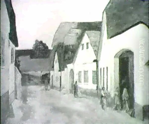 Weinhauer-dorf In Niederosterreich Oil Painting by Wilhelm Bernatzik