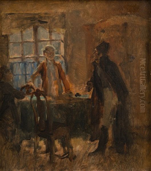 Before The Conference Oil Painting by Gunnar Fredrik Berndtson