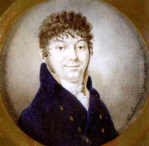 Bildnis Eines Lachelnden Herrn Mit Krausem Haar Oil Painting by Johann Daniel Berneaud