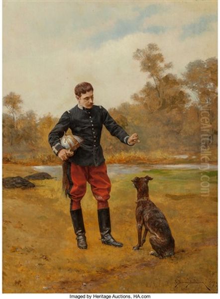 Faithful Companion Oil Painting by Etienne Prosper Berne-Bellecour