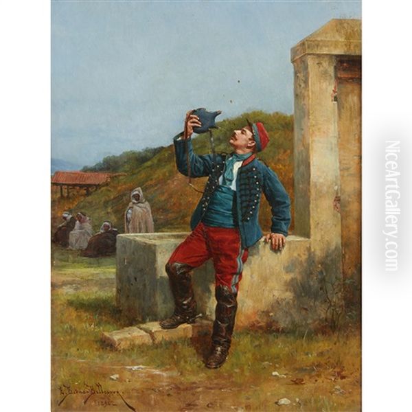 The Soldier's Respite Oil Painting by Etienne Prosper Berne-Bellecour