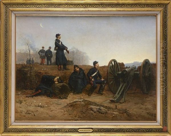 Artilleurs Aux Aguets Et Au Repos, Guerre De 1870 Oil Painting by Etienne Prosper Berne-Bellecour