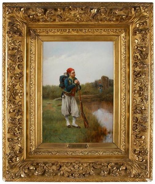 Le Zouave Oil Painting by Etienne Prosper Berne-Bellecour