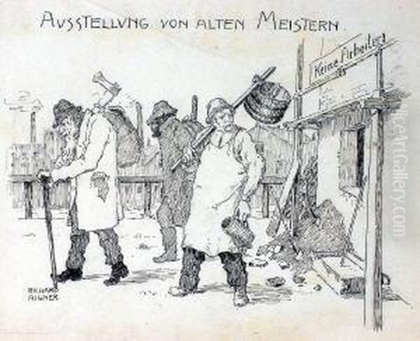 Karikatur - Ausstellung Von Alten Meistern Oil Painting by Richard Aigner