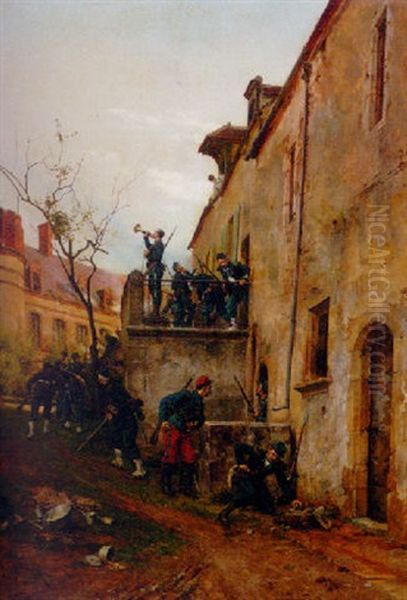 Aux Armes! Oil Painting by Etienne Prosper Berne-Bellecour