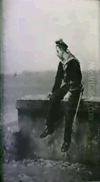 Sailor By The Sea Oil Painting by Etienne Prosper Berne-Bellecour