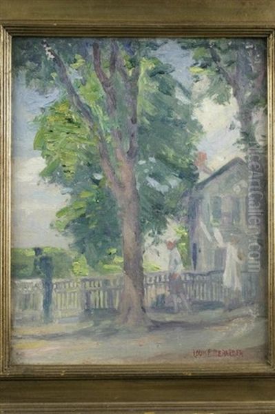 Impressionist View Of Small Towns Treet Oil Painting by Louis Frederick Berneker