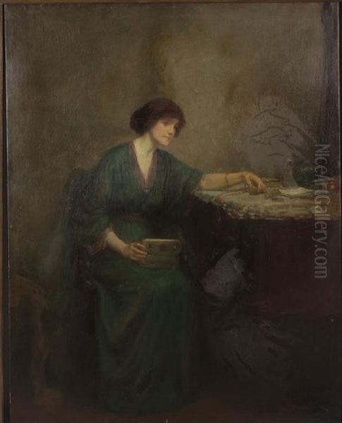 Woman At Her Dressing Table Oil Painting by Louis Frederick Berneker