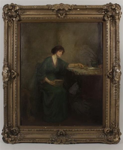 Woman At Her Dressing Table Oil Painting by Louis Frederick Berneker