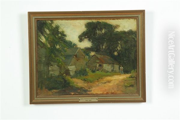 Cabin In The Woods Oil Painting by Louis Frederick Berneker