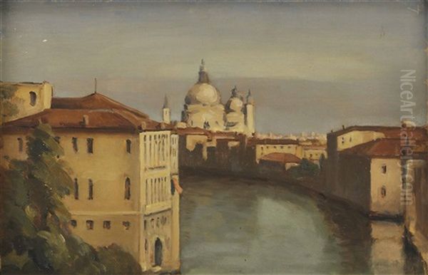 View Of Venice Looking Towards The Basilica Of Santa Maria Della Salute From The Grand Canal Oil Painting by Lord Berners