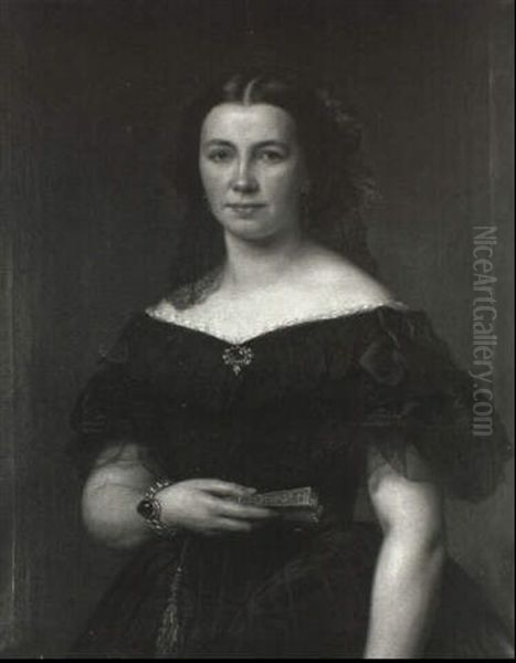 Portrat Der Anna Mathilde Freyfrau Von Hohenhausen Oil Painting by Pieter Gerardus Bernhard