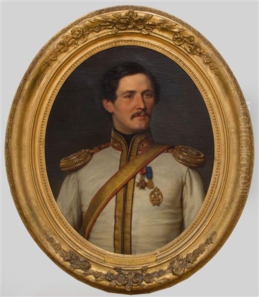 Portrait Of Peter Furst Zu Sayan-wittgenstein-berleburg Oil Painting by Joseph Bernhardt