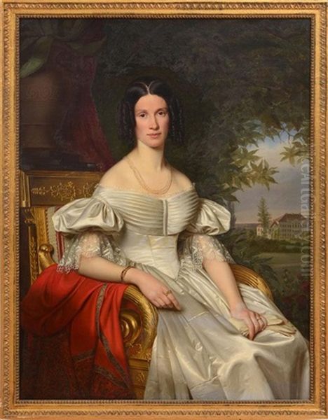 Theobald Graf Von Butler Haimhausen; And Victorine Graf Von Butler Haimhausen (2 Works) Oil Painting by Joseph Bernhardt